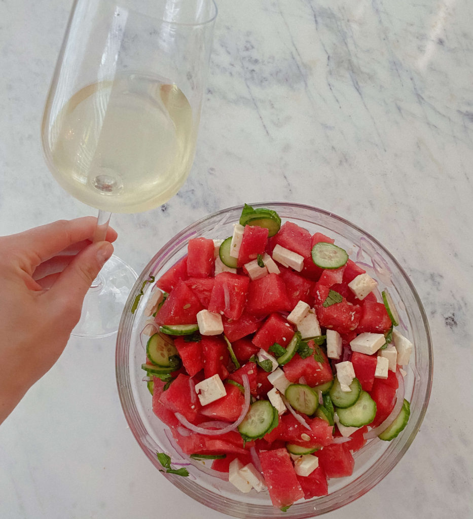 watermelon salad and wine pairing
