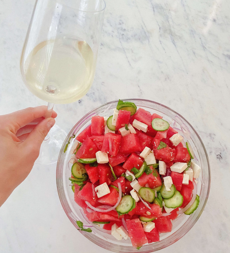 watermelon salad and wine pairing
