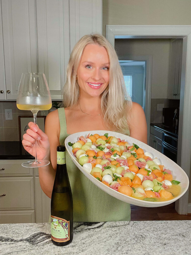 melon, prosciutto, mozzarella salad with wine pairing