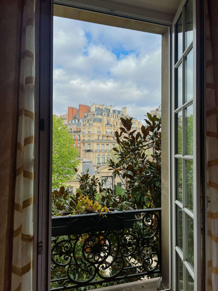 View from hotel room at Saint James Paris