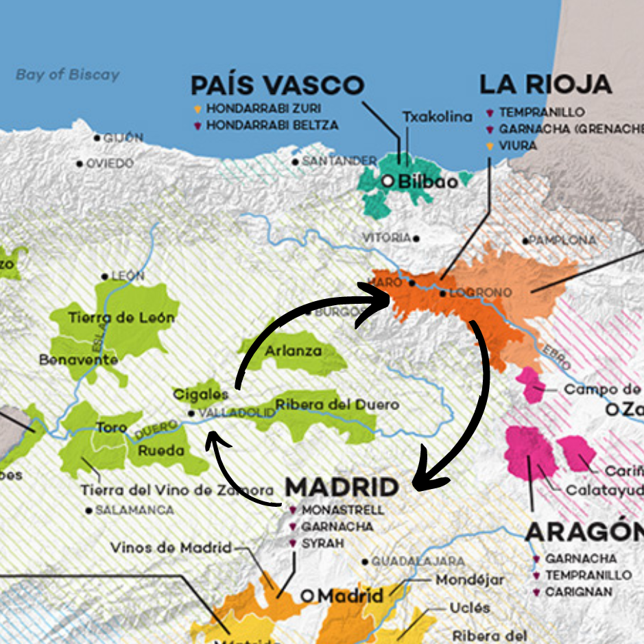 map of northern spain wine regions